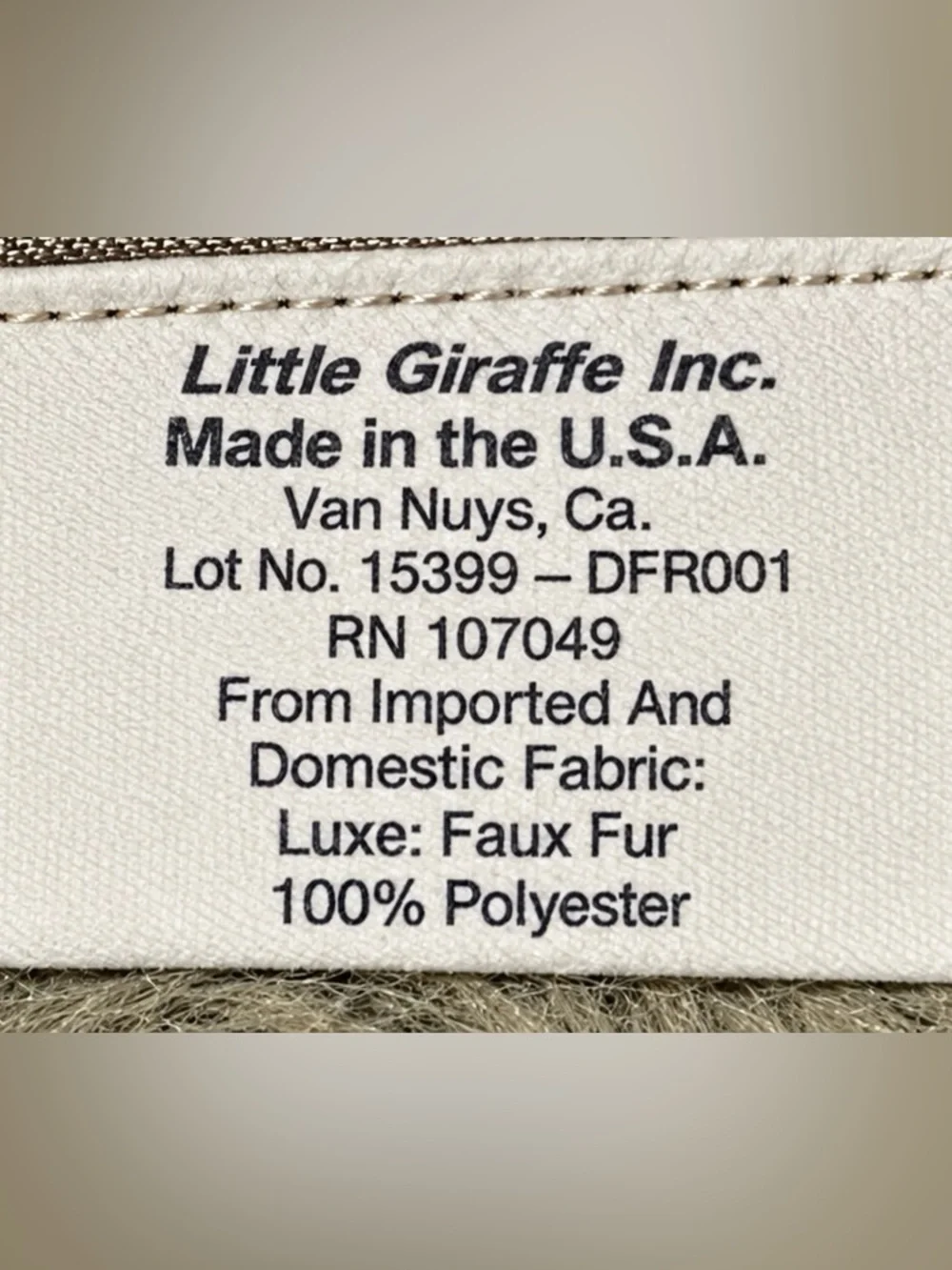Little Giraffe Luxe Faux Fur Satin Baby Security Blanket Made USA Lovey